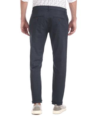 blue solid chinos - 17574602 - Standard Image - 3