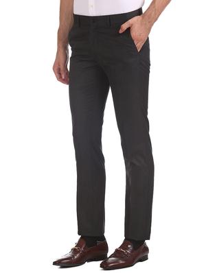 black solid flat front formal trouser - 17574632 - Standard Image - 2