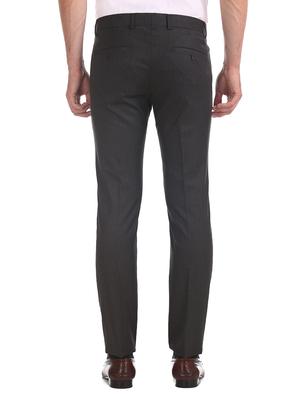 black solid flat front formal trouser - 17574632 - Standard Image - 3