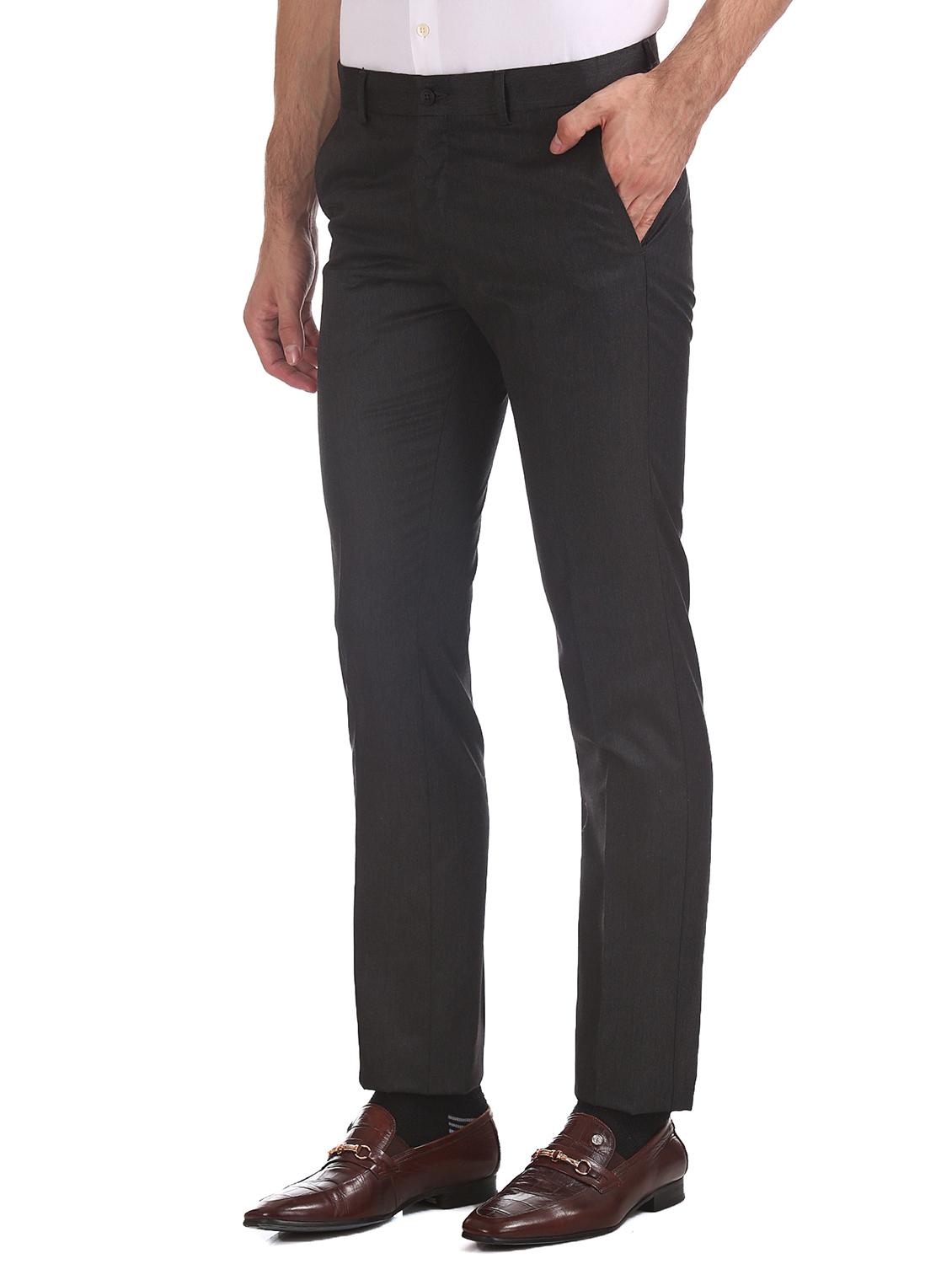 black solid flat front formal trouser - 17574632 - Zoom Image - 2