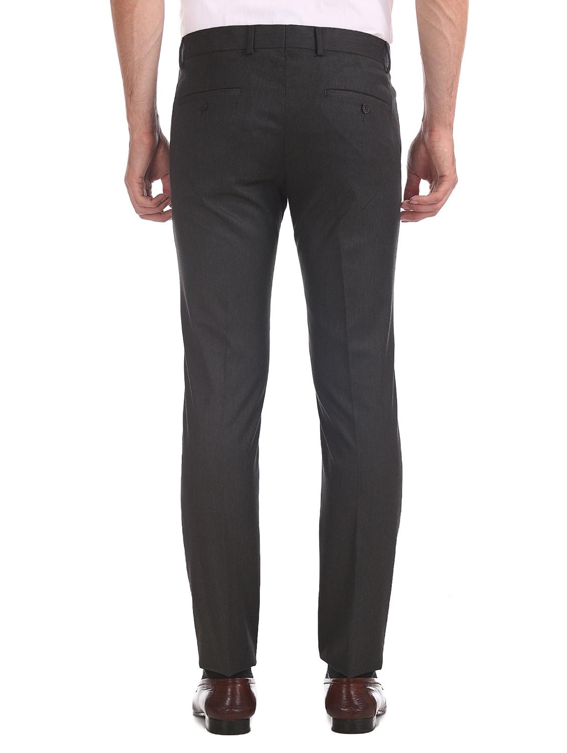 black solid flat front formal trouser - 17574632 - Zoom Image - 3