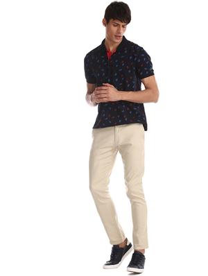 beige solid chinos - 17574633 - Standard Image - 4