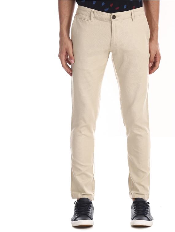 beige solid chinos - 17574633 - Zoom Image - 1