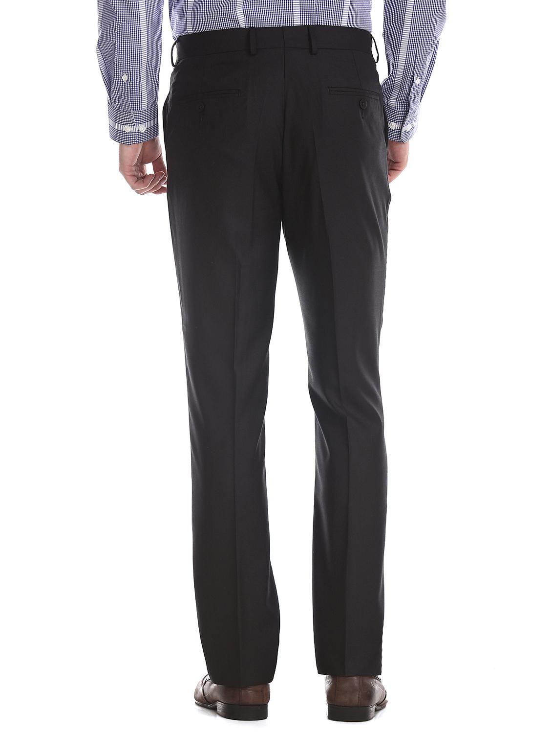 black solid flat front formal trouser - 17574654 - Zoom Image - 3
