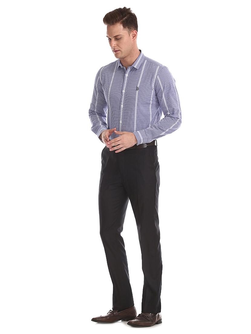 black solid flat front formal trouser - 17574654 - Zoom Image - 4