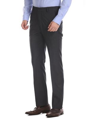 black textured flat front formal trouser - 17574657 - Standard Image - 2