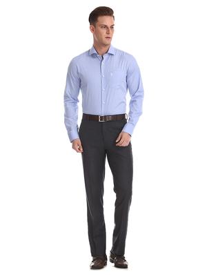 black textured flat front formal trouser - 17574657 - Standard Image - 4