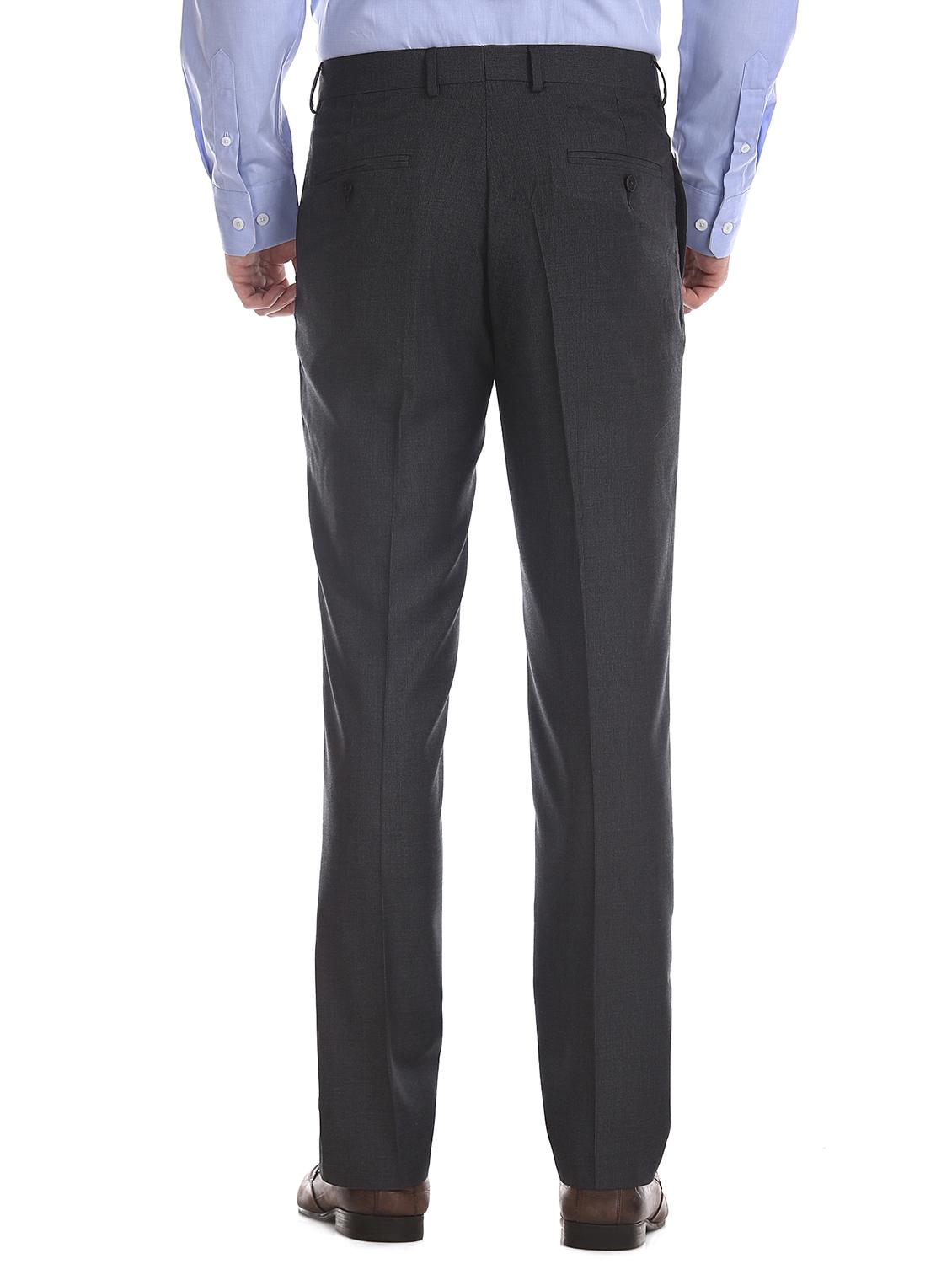 black textured flat front formal trouser - 17574657 - Zoom Image - 3