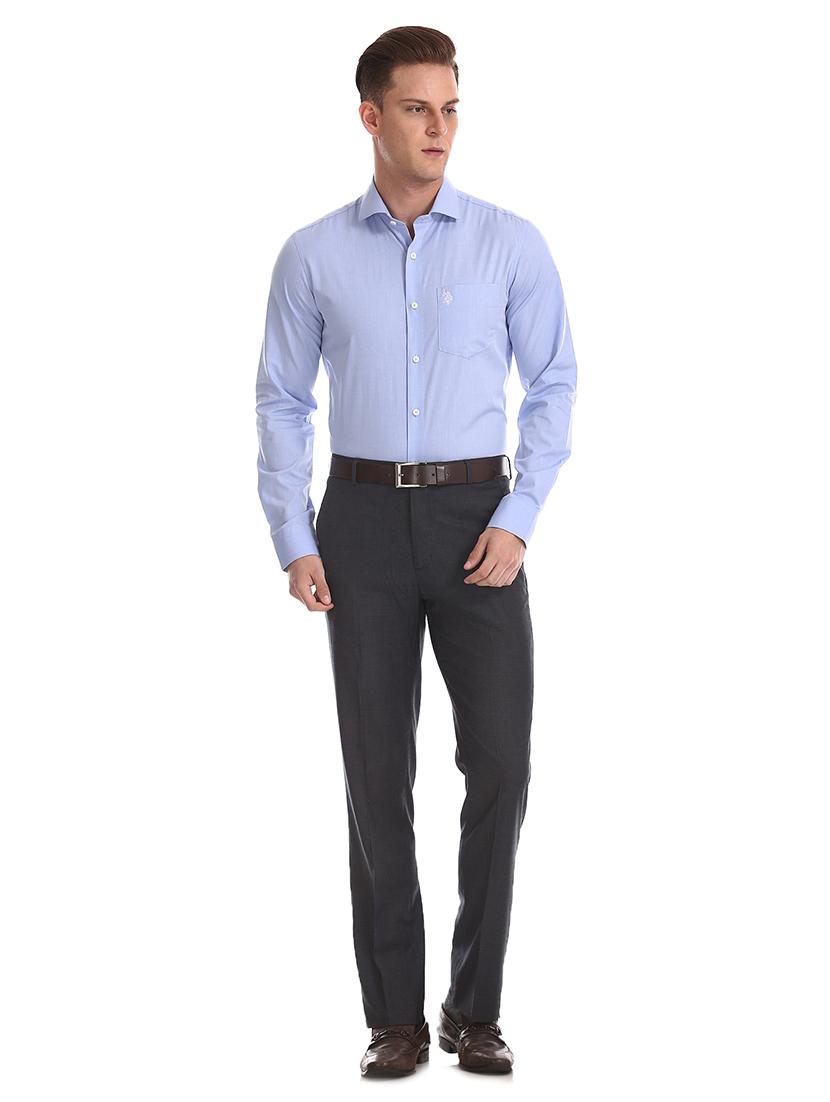 black textured flat front formal trouser - 17574657 - Zoom Image - 4