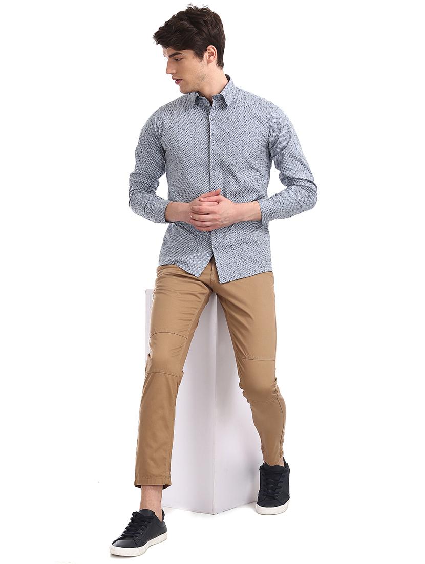 beige solid chinos - 17574658 - Zoom Image - 4