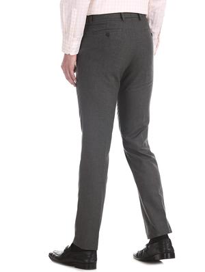 black solid flat front formal trouser - 17574673 - Standard Image - 3