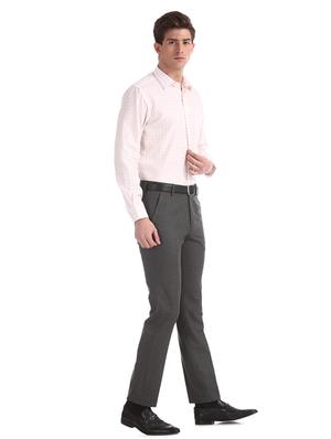 black solid flat front formal trouser - 17574673 - Standard Image - 4