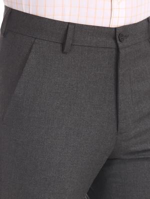 black solid flat front formal trouser - 17574673 - Standard Image - 5