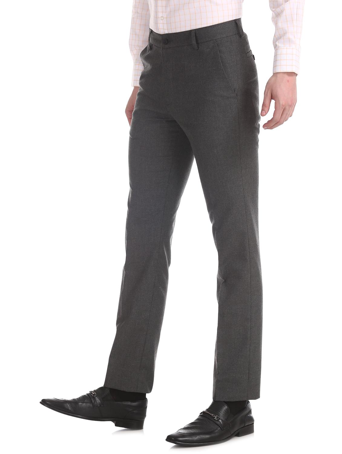 black solid flat front formal trouser - 17574673 - Zoom Image - 2
