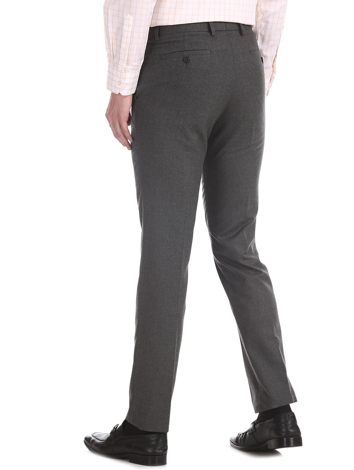 black solid flat front formal trouser - 17574673 - Zoom Image - 3