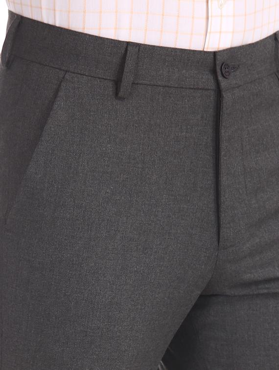 black solid flat front formal trouser - 17574673 - Zoom Image - 5