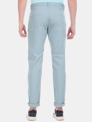 blue solid chinos - 17574686 - Standard Image - 3