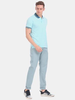 blue solid chinos - 17574686 - Standard Image - 4