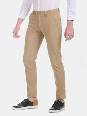 brown solid chinos - 17574698 - Standard Image - 2