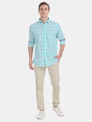 beige solid chinos - 17574737 - Standard Image - 4