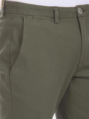 olive green solid chinos - 17574741 - Standard Image - 5