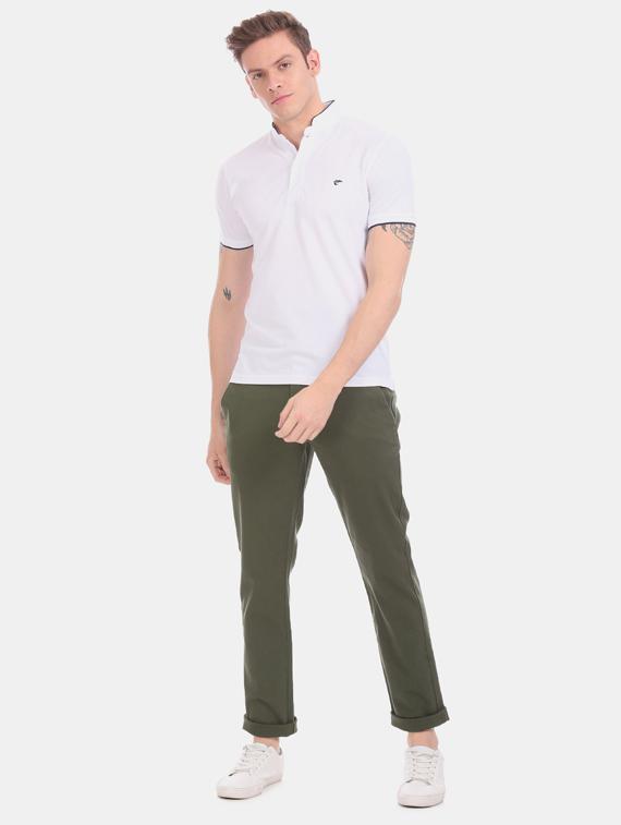 olive green solid chinos - 17574741 - Zoom Image - 4