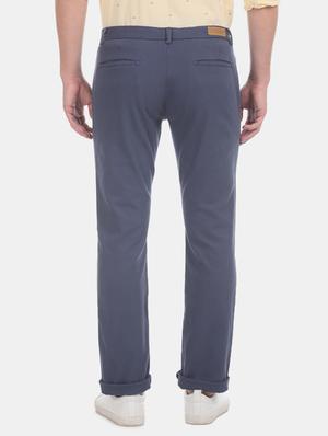 blue solid chinos - 17574743 - Standard Image - 3
