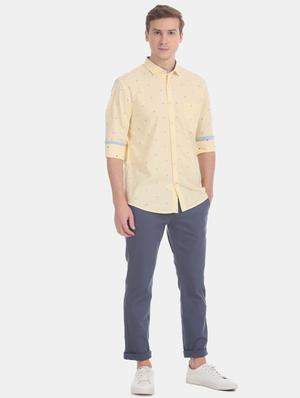 blue solid chinos - 17574743 - Standard Image - 4