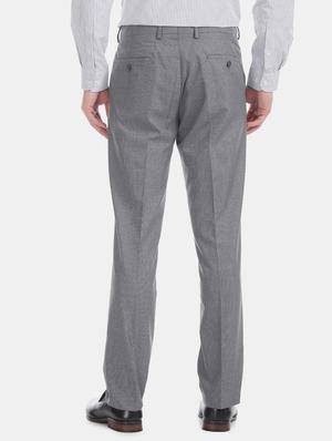 grey textured flat front formal trouser - 17574753 - Standard Image - 3