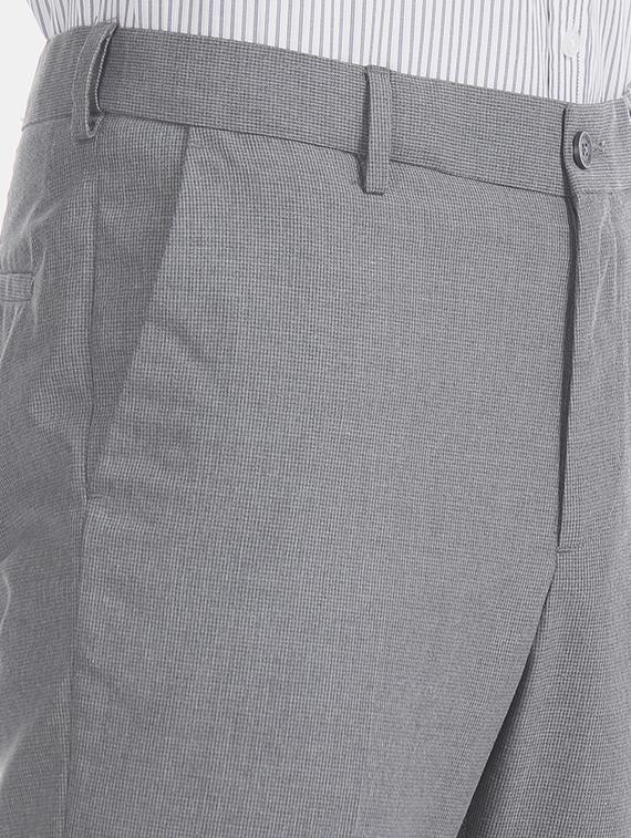 grey textured flat front formal trouser - 17574753 - Zoom Image - 5