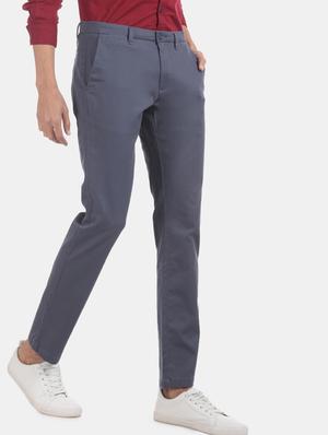 blue solid chinos - 17574754 - Standard Image - 2