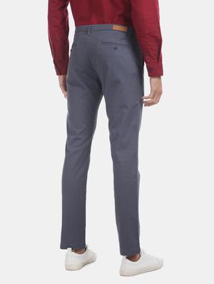 blue solid chinos - 17574754 - Standard Image - 3
