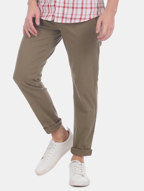 brown solid chinos - 17574767 - Standard Image - 1