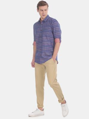 beige solid chinos - 17574769 - Standard Image - 4