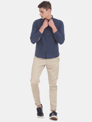 beige solid chinos - 17574773 - Standard Image - 4
