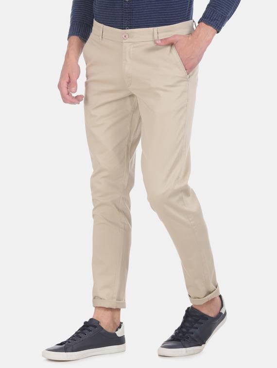 beige solid chinos - 17574773 - Zoom Image - 2