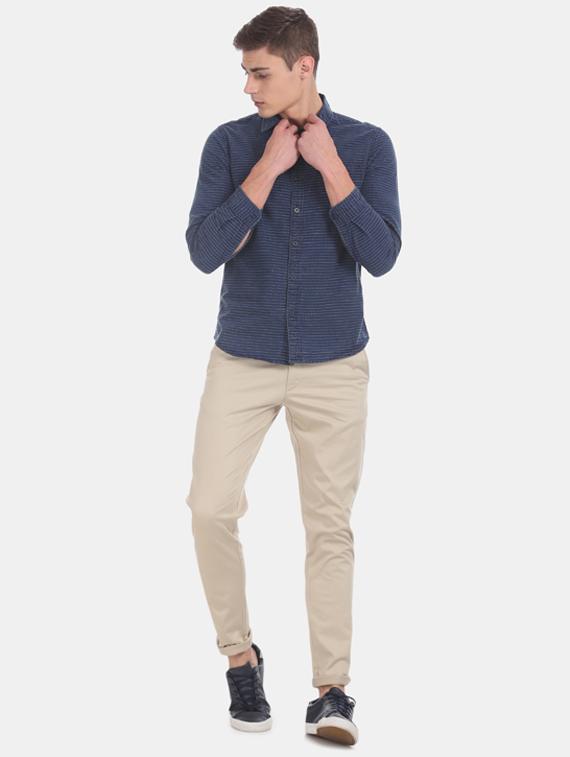 beige solid chinos - 17574773 - Zoom Image - 4
