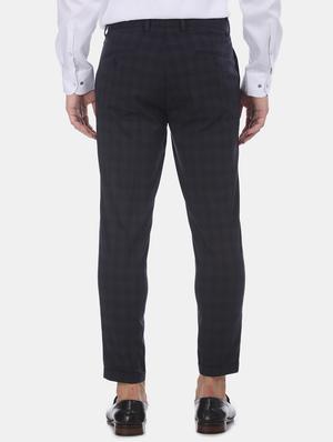 black checkered flat front formal trouser - 17574807 - Standard Image - 3