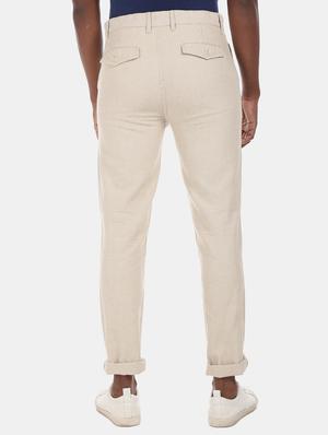 beige solid chinos - 17574821 - Standard Image - 3
