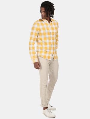 beige solid chinos - 17574821 - Standard Image - 4