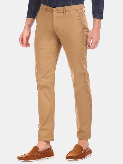 brown solid chinos - 17574843 - Standard Image - 1