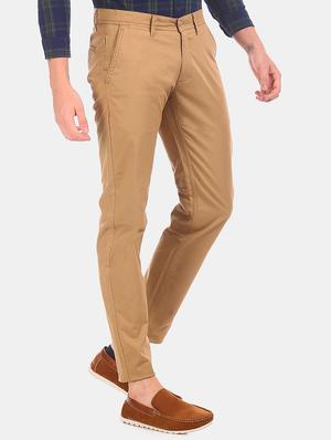 brown solid chinos - 17574843 - Standard Image - 2