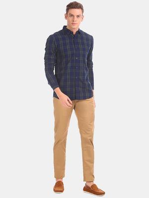 brown solid chinos - 17574843 - Standard Image - 4