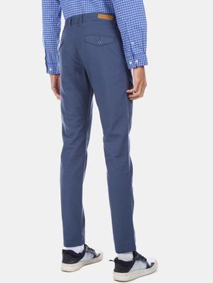 blue solid chinos - 17574860 - Standard Image - 3