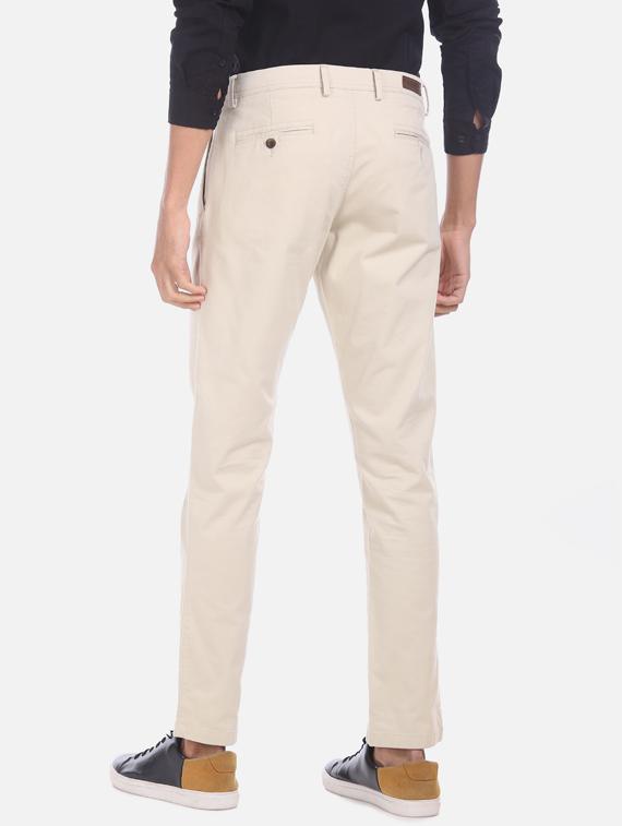 beige solid chinos casual trouser - 17574866 - Zoom Image - 3