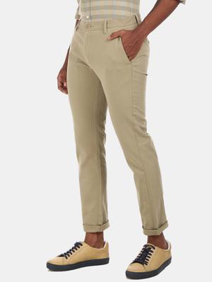 beige solid chinos casual trouser - 17574875 - Standard Image - 2