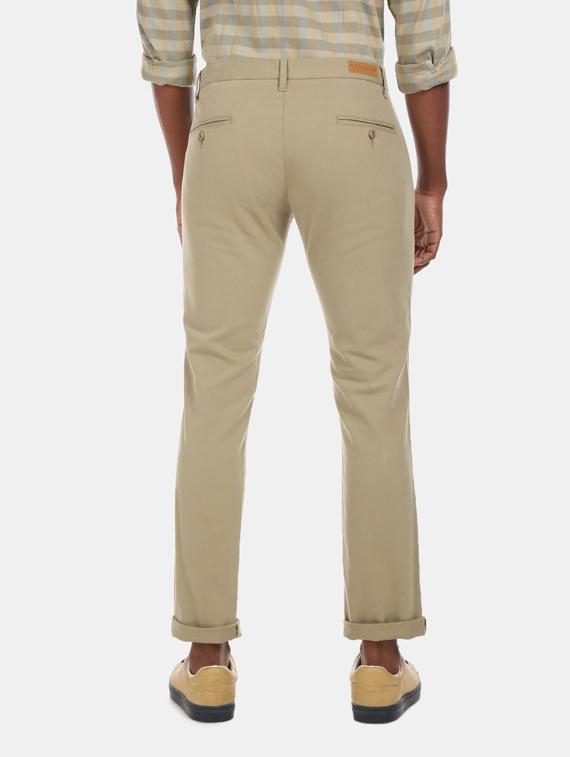 beige solid chinos casual trouser - 17574875 - Zoom Image - 3