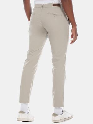 taupe solid chinos casual trouser - 17574897 - Standard Image - 3