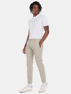 taupe solid chinos casual trouser - 17574897 - Standard Image - 4