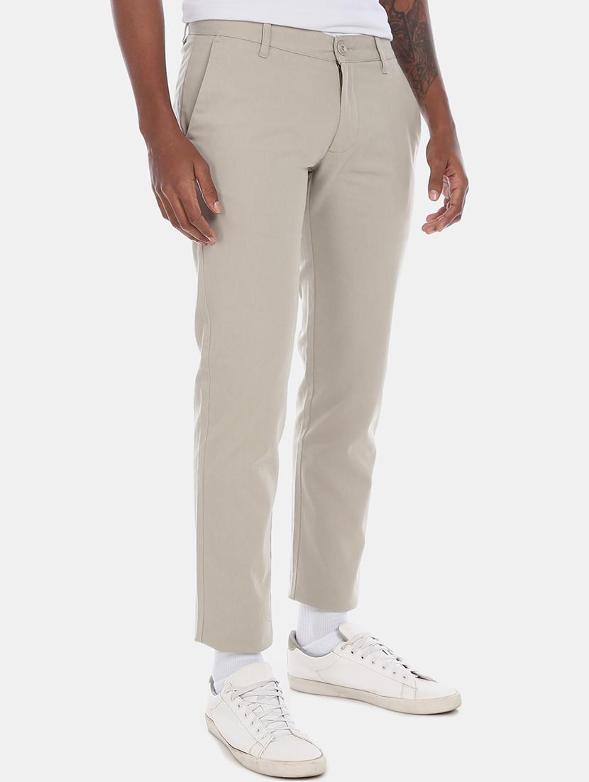 taupe solid chinos casual trouser - 17574897 - Zoom Image - 2